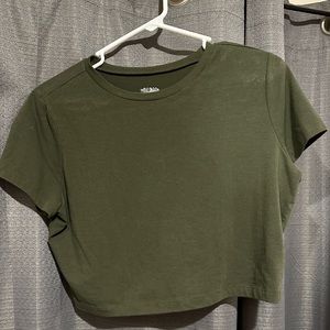 Wild Fable forest green fitted crop top